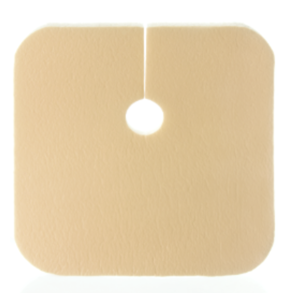 Pansement en mousse fenetré pour trachéotomie